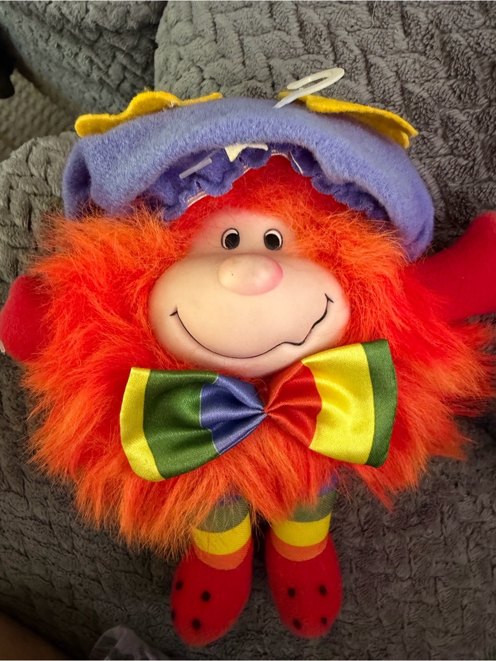 Hallmark colorful rainbow Brite   with bright orange hair and rainbow bow